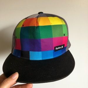 Gently used rainbow Hurley snap back 🧢